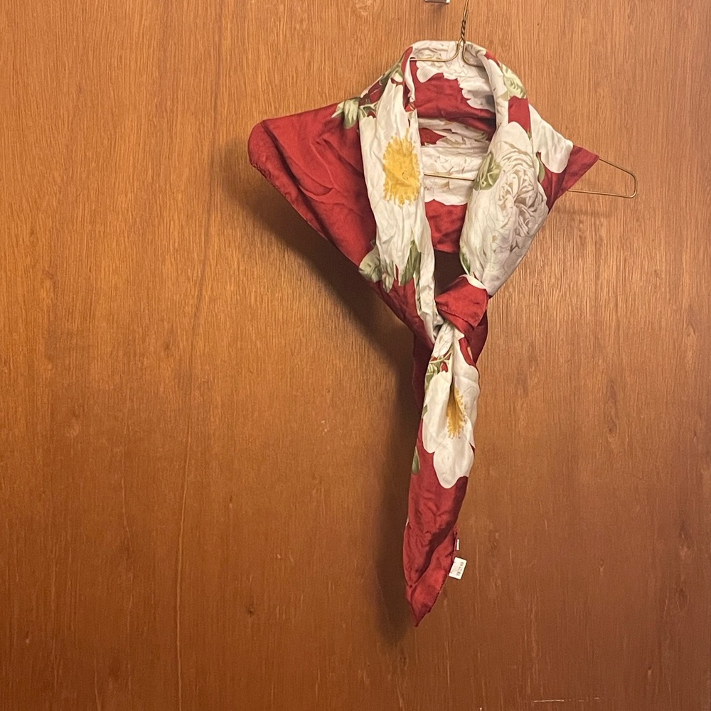 Floral Red Scarf